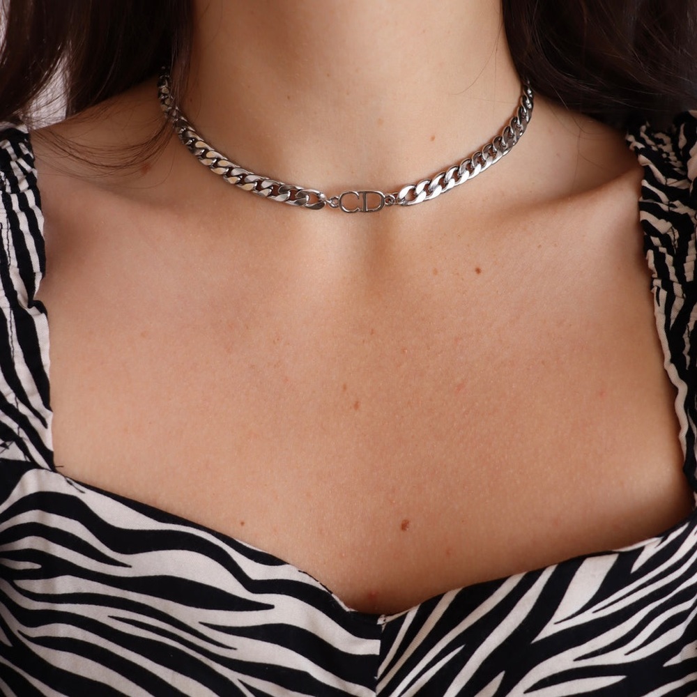 Designer inspired choker necklace set bracelet & ring sterling silver non fading - Picture 5 of 7